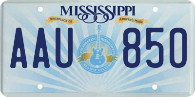 MS license plate AAU850