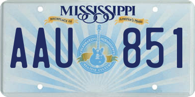 MS license plate AAU851