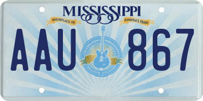 MS license plate AAU867