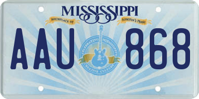 MS license plate AAU868