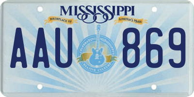 MS license plate AAU869