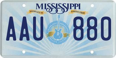 MS license plate AAU880