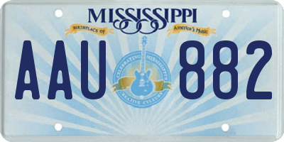 MS license plate AAU882