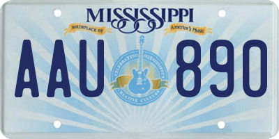 MS license plate AAU890