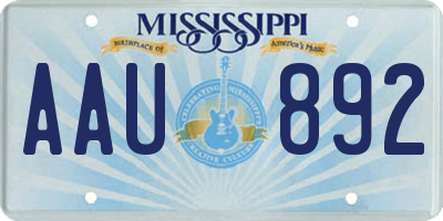 MS license plate AAU892