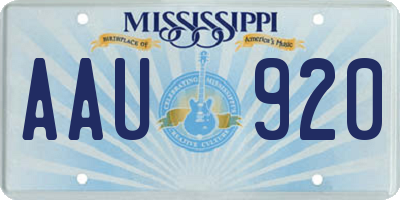 MS license plate AAU920