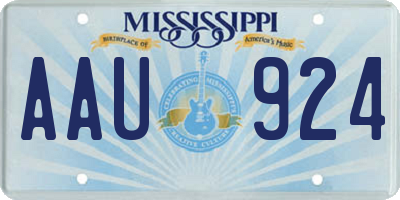 MS license plate AAU924