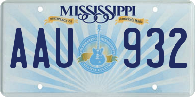 MS license plate AAU932