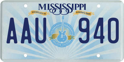 MS license plate AAU940