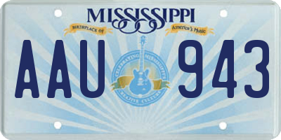 MS license plate AAU943