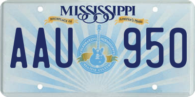 MS license plate AAU950