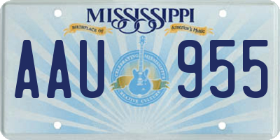 MS license plate AAU955