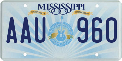 MS license plate AAU960