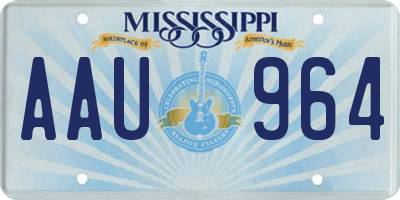 MS license plate AAU964