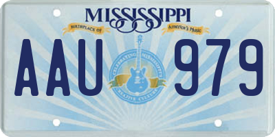 MS license plate AAU979