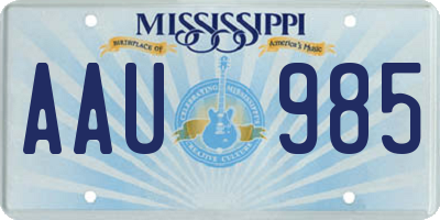 MS license plate AAU985