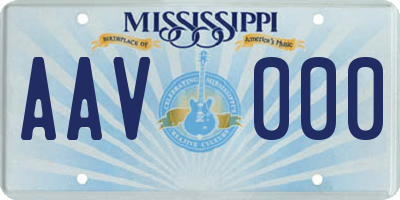 MS license plate AAV000