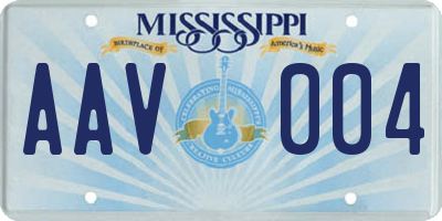 MS license plate AAV004