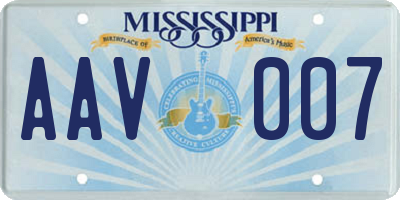 MS license plate AAV007