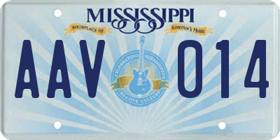 MS license plate AAV014