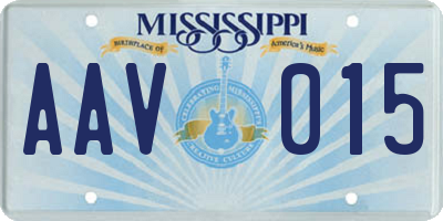 MS license plate AAV015