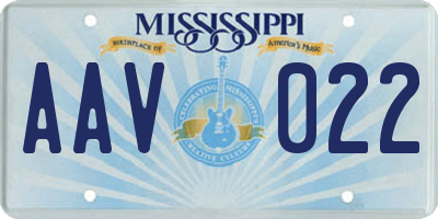 MS license plate AAV022