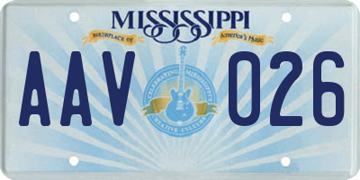 MS license plate AAV026
