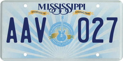 MS license plate AAV027