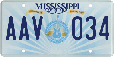 MS license plate AAV034