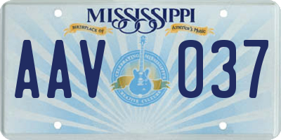 MS license plate AAV037