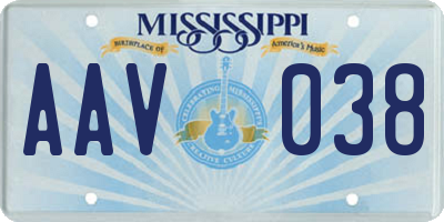 MS license plate AAV038