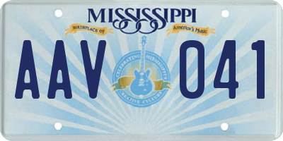 MS license plate AAV041