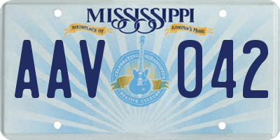 MS license plate AAV042