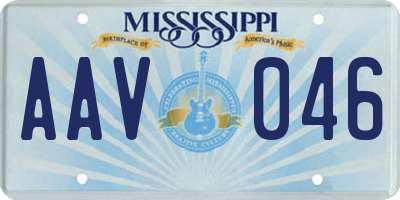 MS license plate AAV046