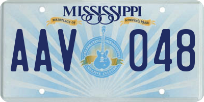 MS license plate AAV048
