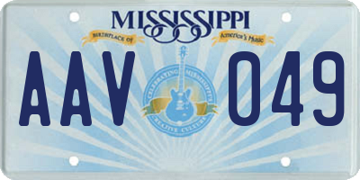 MS license plate AAV049
