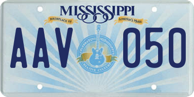 MS license plate AAV050