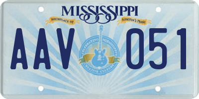 MS license plate AAV051