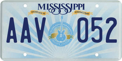 MS license plate AAV052