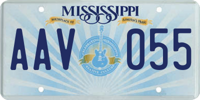 MS license plate AAV055