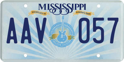 MS license plate AAV057