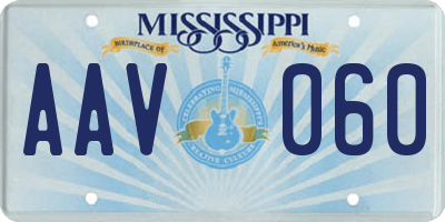 MS license plate AAV060