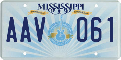 MS license plate AAV061