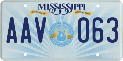 MS license plate AAV063