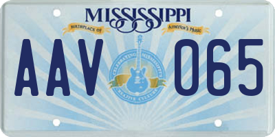 MS license plate AAV065