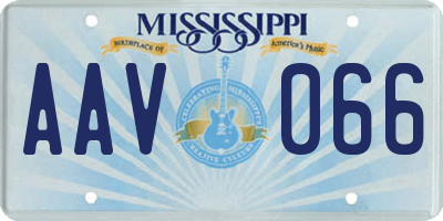 MS license plate AAV066