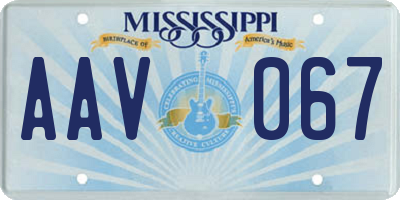MS license plate AAV067