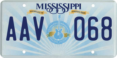MS license plate AAV068