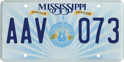 MS license plate AAV073