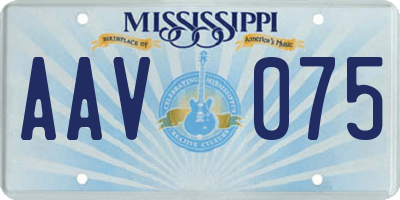 MS license plate AAV075